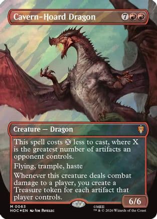 Cavern-Hoard Dragon (Borderless) (Surge Foil) |  Foil (063) [The Hobbit: Eternal-Legal]