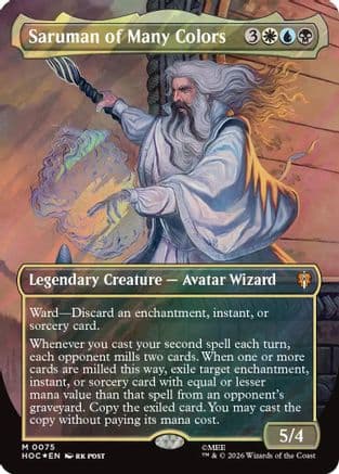Saruman of Many Colors (Borderless) (Surge Foil) |  Foil (075) [The Hobbit: Eternal-Legal]