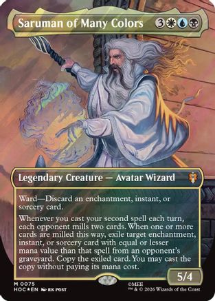 Saruman of Many Colors (Borderless) (Surge Foil) |  Foil (075) [The Hobbit: Eternal-Legal]