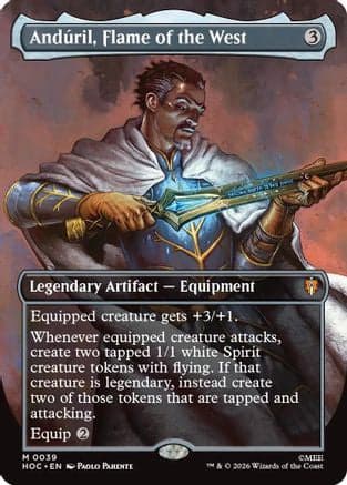Anduril, Flame of the West (Borderless) |  Foil (039) [The Hobbit: Eternal-Legal]
