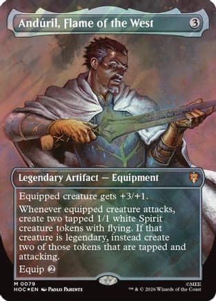 Anduril, Flame of the West (Borderless) (Surge Foil) |  Foil (079) [The Hobbit: Eternal-Legal]