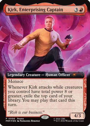 Kirk, Enterprising Captain (Extended Art) |  Foil (006) [Media Promos]