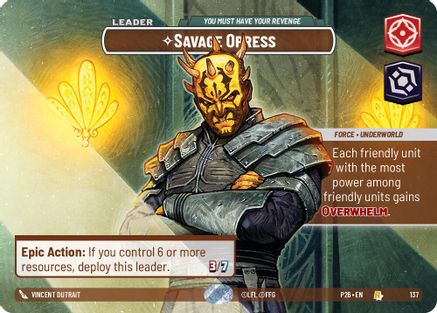 Savage Opress - You Must Have Your Revenge (Prize Wall) | Foil (137)  [Galactic Championship 2026]