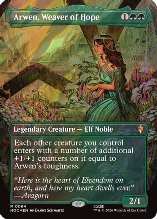 Arwen, Weaver of Hope (Borderless) (Surge Foil) |  Foil (064) [The Hobbit: Eternal-Legal]