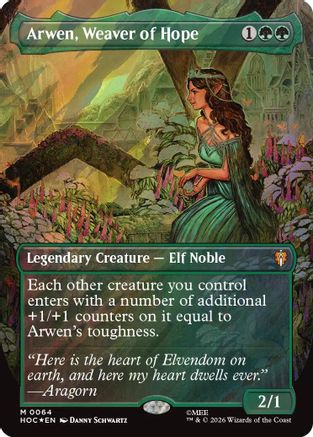Arwen, Weaver of Hope (Borderless) (Surge Foil) |  Foil (064) [The Hobbit: Eternal-Legal]