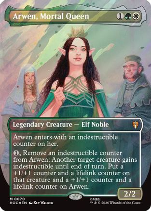 Arwen, Mortal Queen (Borderless) (Surge Foil) |  Foil (070) [The Hobbit: Eternal-Legal]