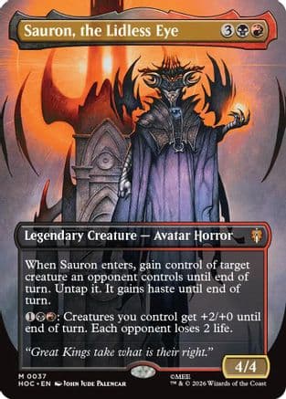 Sauron, the Lidless Eye (Borderless) |  Foil (037) [The Hobbit: Eternal-Legal]