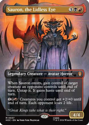 Sauron, the Lidless Eye (Borderless) |  Foil (037) [The Hobbit: Eternal-Legal]
