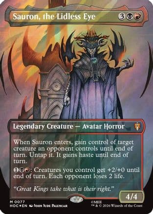 Sauron, the Lidless Eye (Borderless) (Surge Foil) |  (077) [The Hobbit: Eternal-Legal]