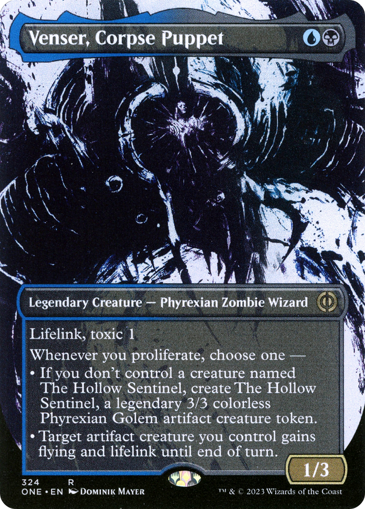 Venser, Corpse Puppet (Borderless Ichor) [Phyrexia: All Will Be One] Foil
