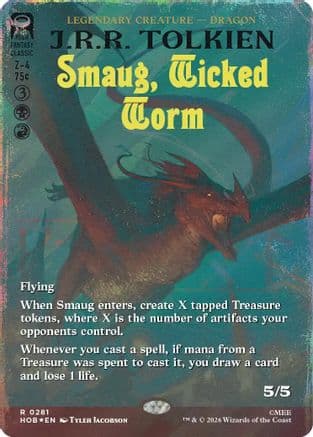 Smaug, Wicked Worm (Borderless) (Surge Foil) |  Foil (281) [The Hobbit]