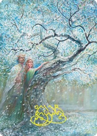 Flowering of the White Tree Art Card (Gold-Stamped Signature) |  (027) [Art Series: The Hobbit]