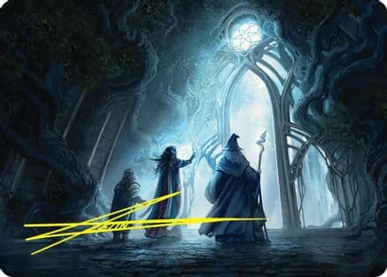 Uncover the Moon-Letters Art Card (Gold-Stamped Signature) |  (013) [Art Series: The Hobbit]