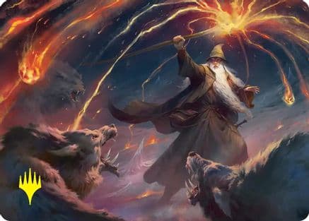 Gandalf, Shadow's Foe Art Card (Gold-Stamped) |  (046) [Art Series: The Hobbit]