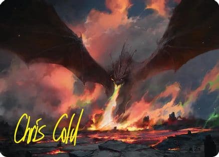 Smaug, the Great Calamity Art Card (Gold-Stamped Signature) |  (017) [Art Series: The Hobbit]