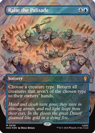 Raise the Palisade (Borderless) (Surge Foil) |  Foil (058) [The Hobbit: Eternal-Legal]