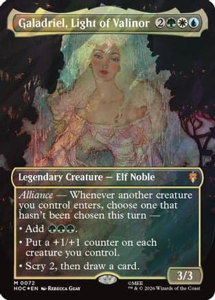 Galadriel, Light of Valinor (Borderless) (Surge Foil) |  Foil (072) [The Hobbit: Eternal-Legal]