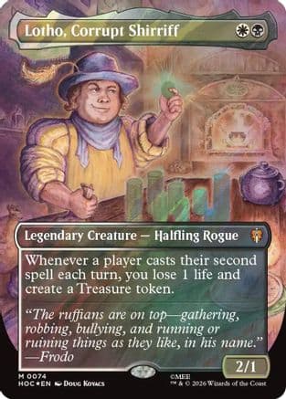 Lotho, Corrupt Shirriff (Borderless) (Surge Foil) |  Foil (074) [The Hobbit: Eternal-Legal]