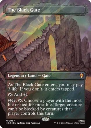 The Black Gate (Borderless) (Surge Foil) |  Foil (087) [The Hobbit: Eternal-Legal]
