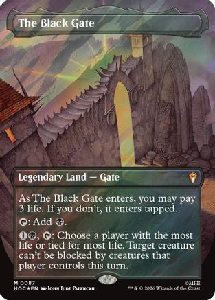 The Black Gate (Borderless) (Surge Foil) |  Foil (087) [The Hobbit: Eternal-Legal]