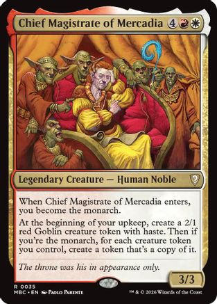 Chief Magistrate of Mercadia |  (035) [Mystery Booster Commander Edition]