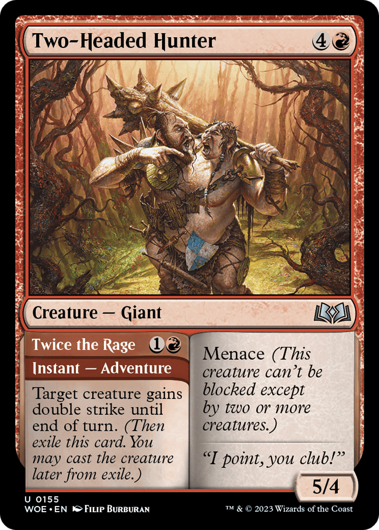 Two-Headed Hunter // Twice the Rage [Wilds of Eldraine] Foil