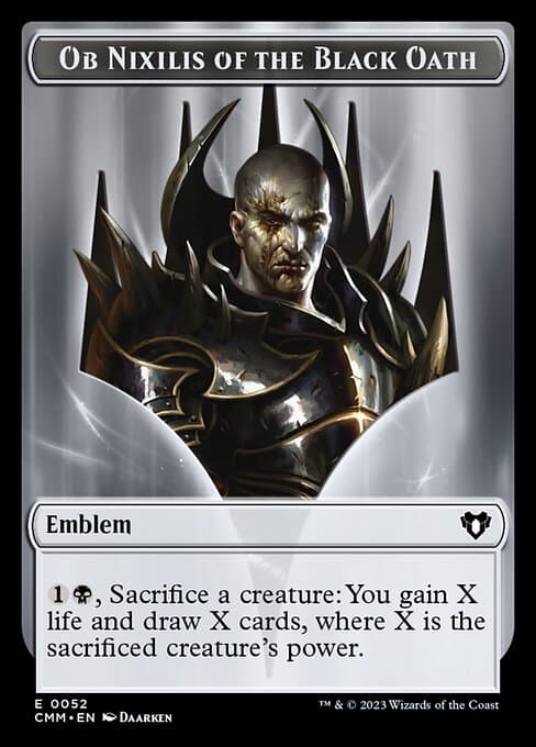 Eldrazi Spawn // Emblem - Ob Nixilis of the Black Oath Double-Sided Token [Commander Masters Tokens] Foil