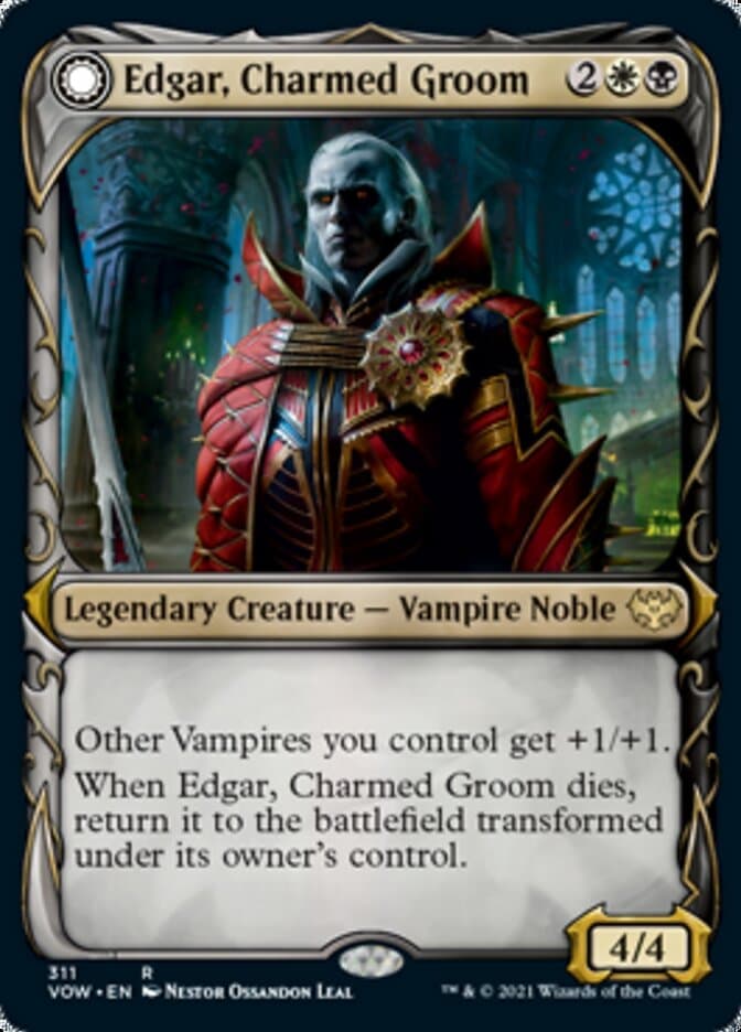 Edgar, Charmed Groom // Edgar Markov's Coffin (Showcase Fang Frame) [Innistrad: Crimson Vow] Foil