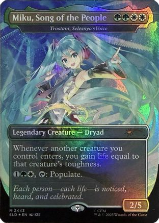Miku, Song of the People - Trostani, Selesnya's Voice (Display Commander) - Thick Stock |  Foil (2443) [Secret Lair Drop Series]
