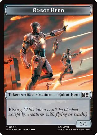 Robot Hero // Villain Double-Sided Token |  (32 // 9) [Commander: Marvel Super Heroes]