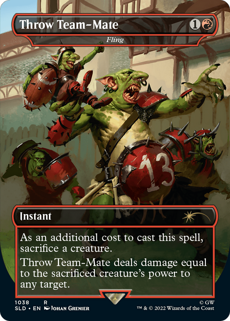 Throw Team-Mate - Fling (Borderless) [Secret Lair Drop Series] Foil