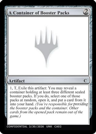 A Container of Booster Packs |  () [Un-Known Event Playtest Cards]