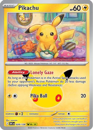 Pikachu 028/128 - ME 30th Celebration Holofoil