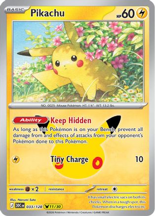 Pikachu 033/128 - ME 30th Celebration Holofoil