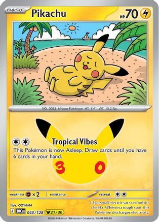 Pikachu 043/128 - ME 30th Celebration Holofoil