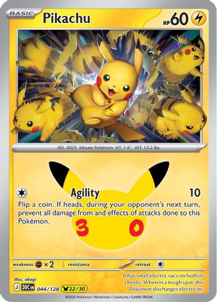 Pikachu 044/128 - ME 30th Celebration Holofoil