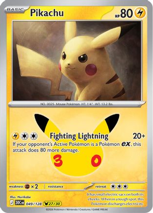 Pikachu 049/128 - ME 30th Celebration Holofoil