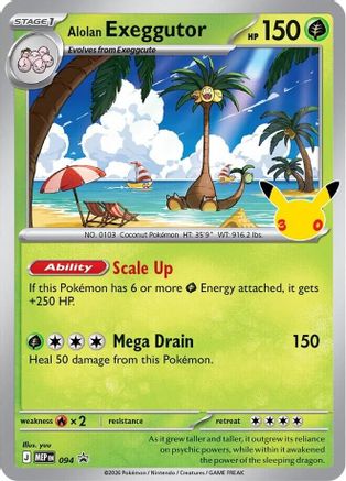 Alolan Exeggutor (30th Celebration) 094- ME Mega Evolution Promo Holofoil