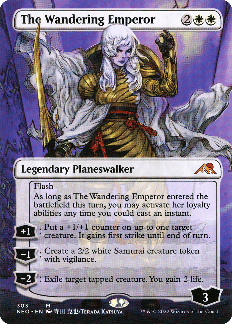 The Wandering Emperor (Borderless) [Kamigawa: Neon Dynasty] Foil