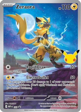 Zeraora (30th Celebration) 103- ME Mega Evolution Promo Holofoil