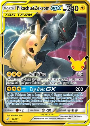Pikachu & Zekrom GX 033/181 - ME 30th Celebration Classic Collection Holofoil