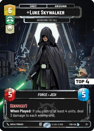 Luke Skywalker -  Answering the Call (Top 4) | Foil (22)  [Sector and Regional Promos Season 2]