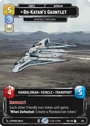 Bo-Katan's Gauntlet - Reinforce from Above (Foil) | Foil (223)  [Sector and Regional Promos Season 2]