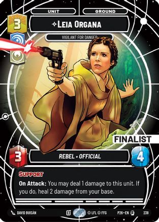 Leia Organa - Vigilant for Danger (Finalist) | Foil (238)  [Sector and Regional Promos Season 2]
