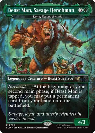 Beast Man, Savage Henchman - Kona, Rescue Beastie |  Foil (2785) [Secret Lair Drop Series]