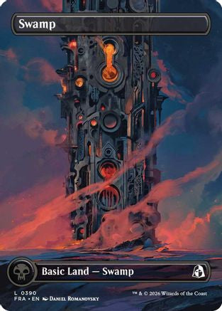 Swamp (Borderless) (0390) |  Foil (390) [Reality Fracture]
