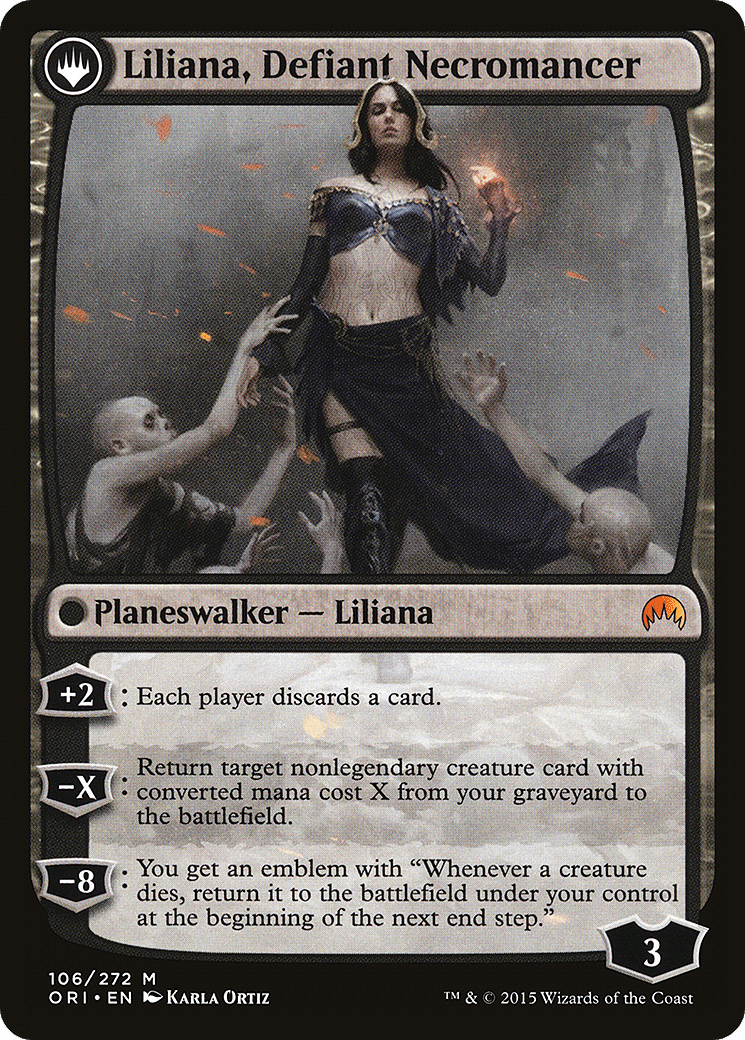 Liliana, Heretical Healer // Liliana, Defiant Necromancer |  (ORI-106) [The List]