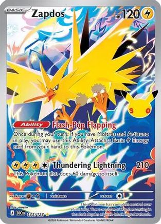 Zapdos 133/128 - ME 30th Celebration Holofoil