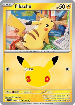 Pikachu 031/128 - ME 30th Celebration Holofoil