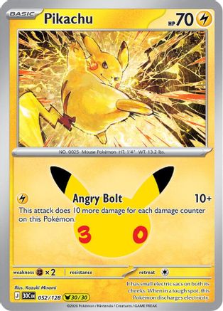 Pikachu 052/128 - ME 30th Celebration Holofoil